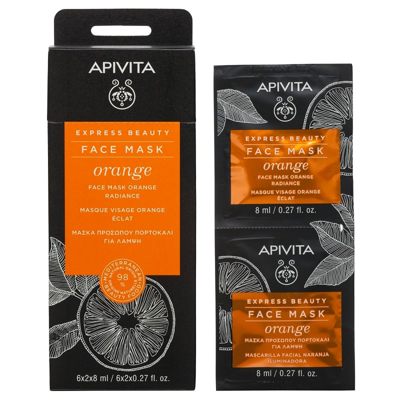 Apivita Express Beauty Маска для лица для сияния кожи Апельсин 8 мл 2 шт