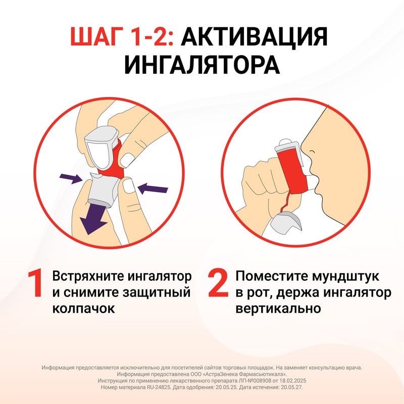 Симбикорт Рапихалер 80 мкг/доза+4,5 мкг/доза аэрозоль для ингаляций 120 доз