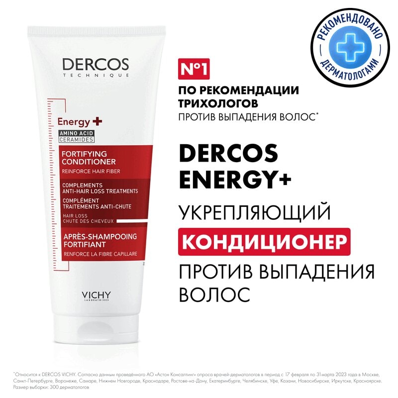 Vichy Dercos Energy+ Кондиционер укрепляющий против выпадения волос 200 мл