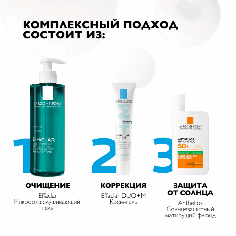 La Roche-Posay Effaclar Гель очищающий для проблемной кожи лица и тела микроотшелушивающий 400 мл