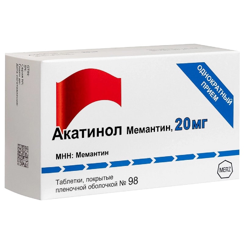 Акатинол Мемантин 20 мг таблетки 98 шт
