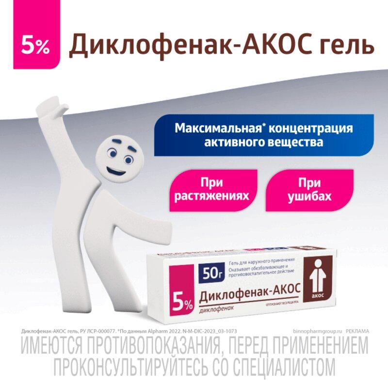 Диклофенак-АКОС гель 5% туба 50 г