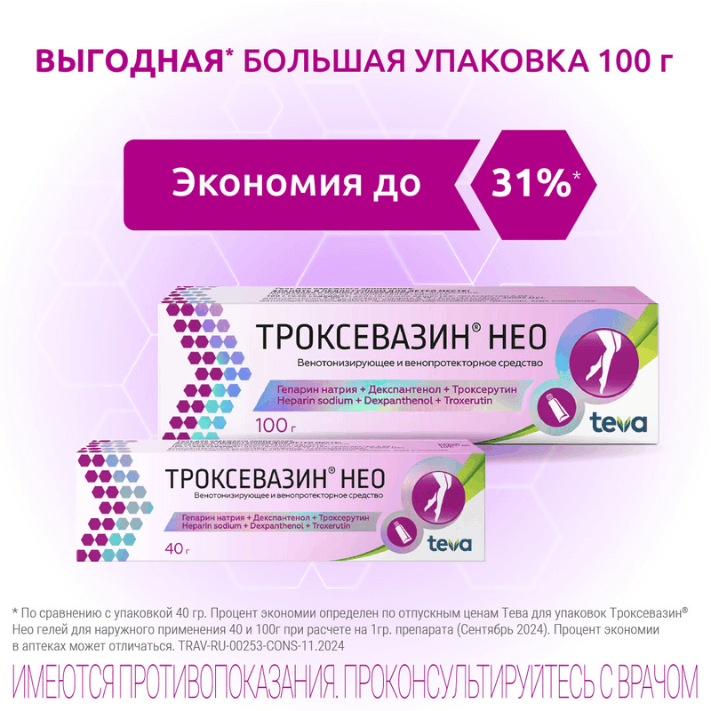 Троксевазин Нео гель для наружного применения 40 г