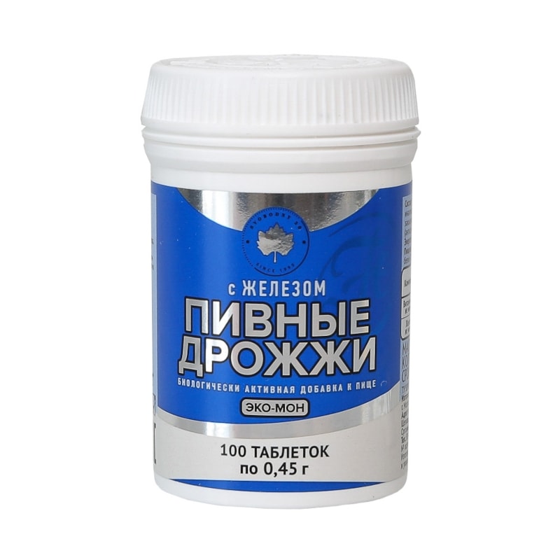 Эко-Мон Дрожжи пивные с железом таблетки 100 шт