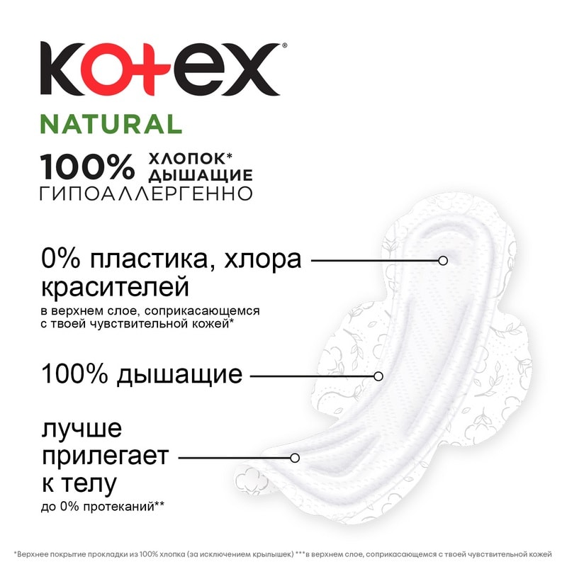 Kotex Natural Прокладки гигиенические Нормал 8 шт