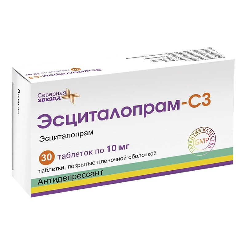 Эсциталопрам-СЗ 10 мг таблетки 30 шт