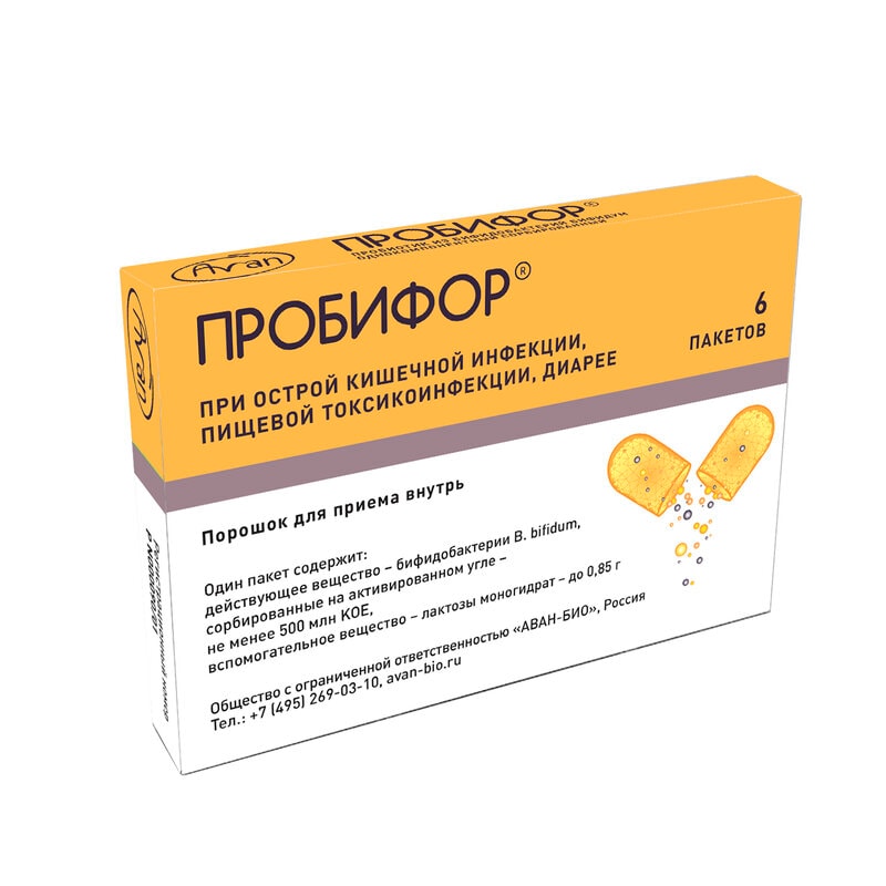 Пробифор 500 млн КОЕ порошок для приема внутрь 6 шт