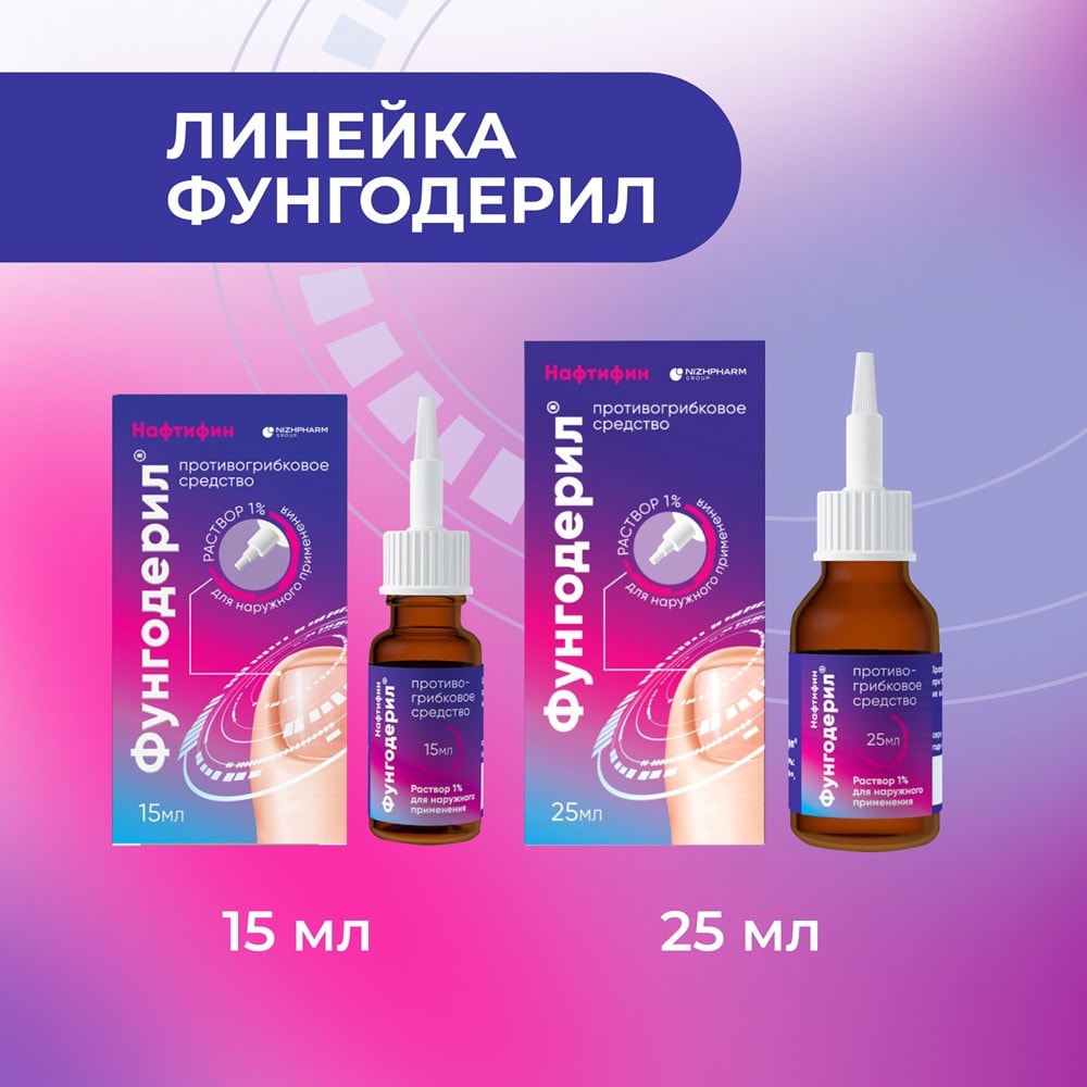 Фунгодерил 1% раствор для наружного применения 25 мл