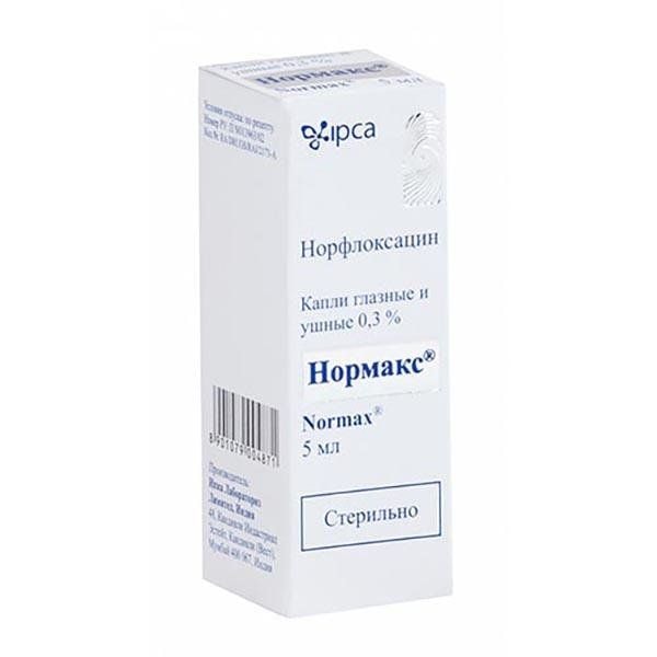 Нормакс 0,3% капли глазные и ушные 5 мл