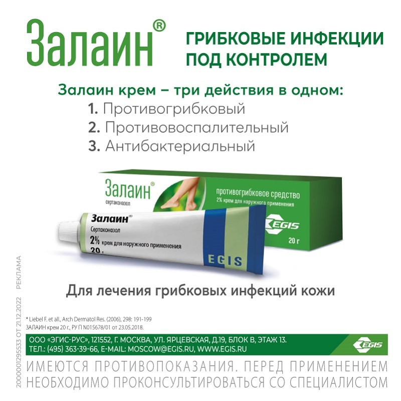 Залаин 2% крем для наружного применения 20 г