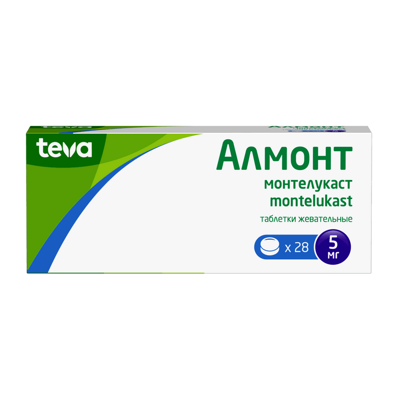 Алмонт 5 мг таблетки жевательные 28 шт