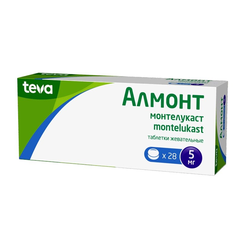 Алмонт 5 мг таблетки жевательные 28 шт