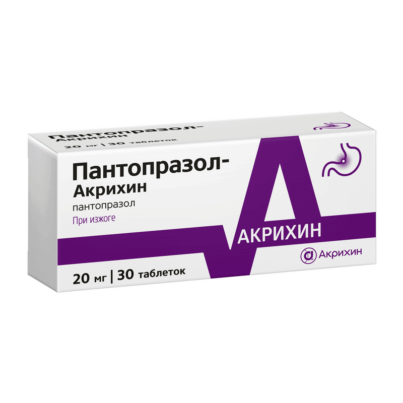 Пантопразол-Акрихин 20 мг таблетки 30 шт