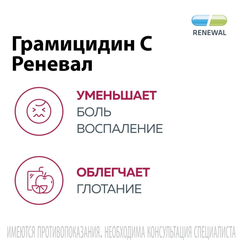 Грамицидин С Реневал 1,5 мг таблетки защечные 30 шт