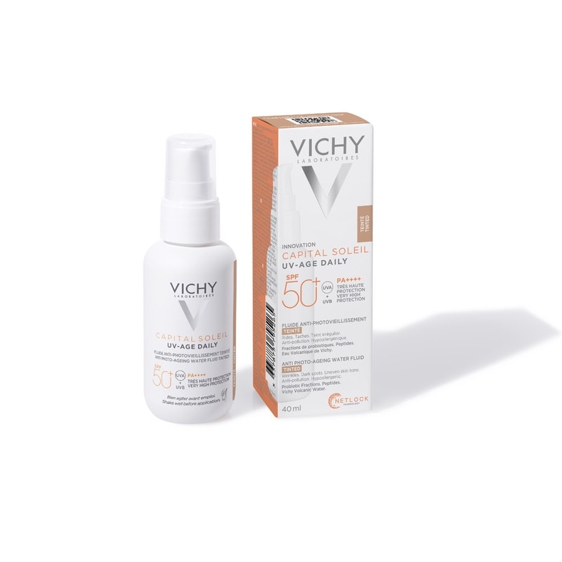 Vichy Capital Soleil UV-Age Daily Флюид для лица солнцезащитный невесомый тонирующий SPF 50+ 40 мл