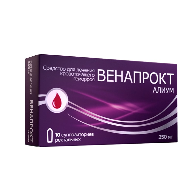 Венапрокт Алиум 250 мг суппозитории ректальные 10 шт