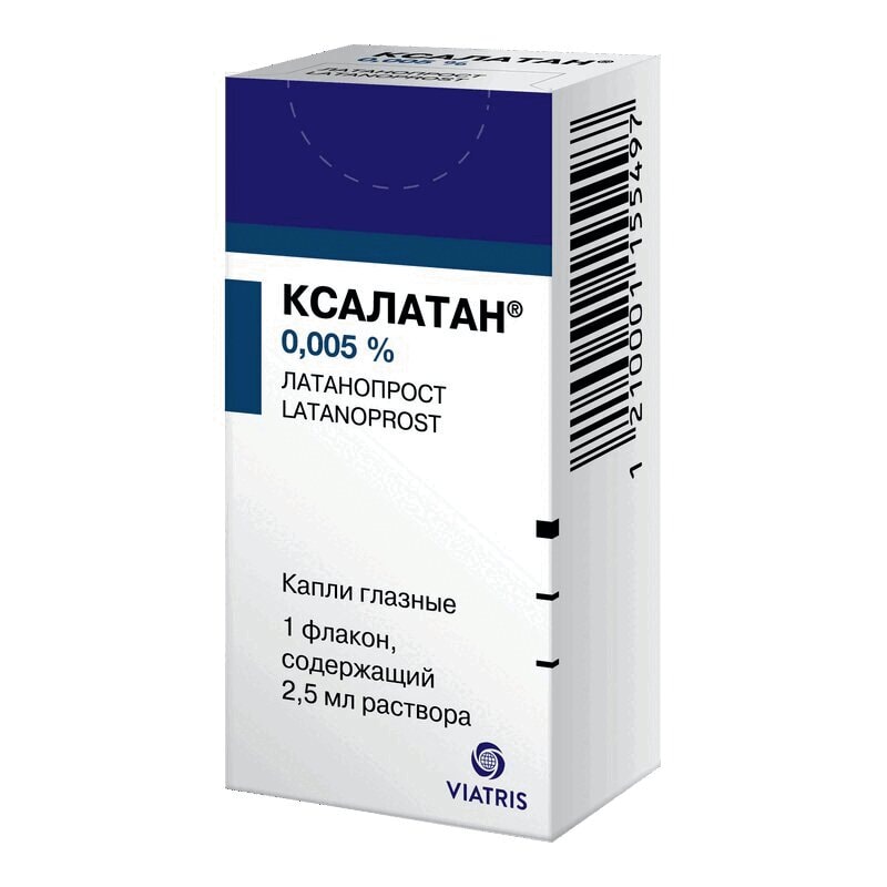 Ксалатан 0,005% капли глазные 2,5 мл