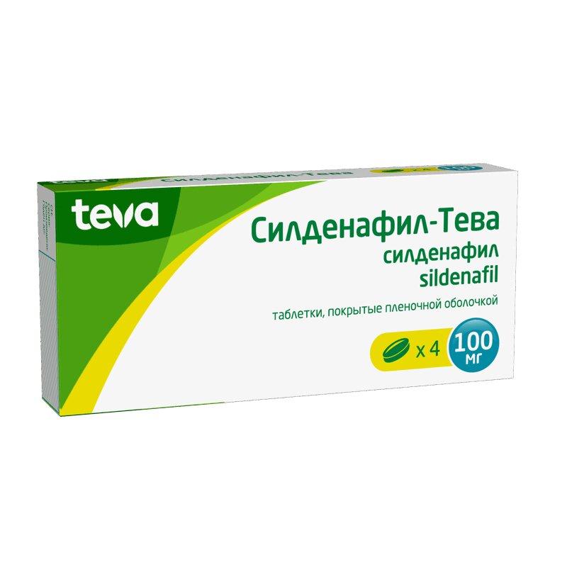 Силденафил-Тева таблетки 100 мг 4 шт