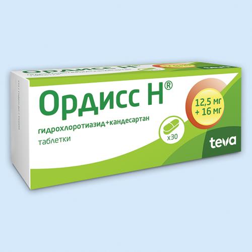 Ордисс Н таблетки 12,5 мг +16 мг 30 шт