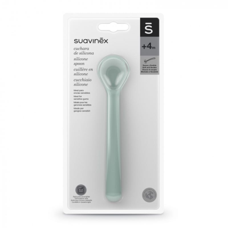 Suavinex Hygge Baby Ложка для кормления силиконовая Зеленая