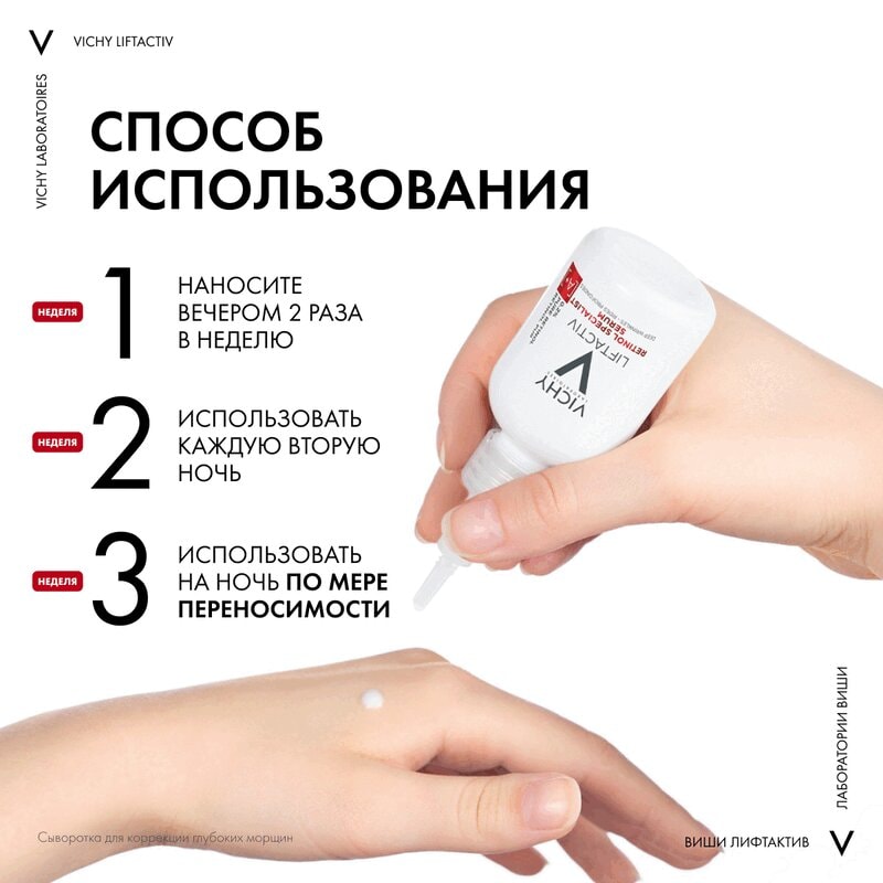 Vichy Liftactiv Retinol Specialist Сыворотка с ретинолом для коррекции глубоких морщин 30 мл