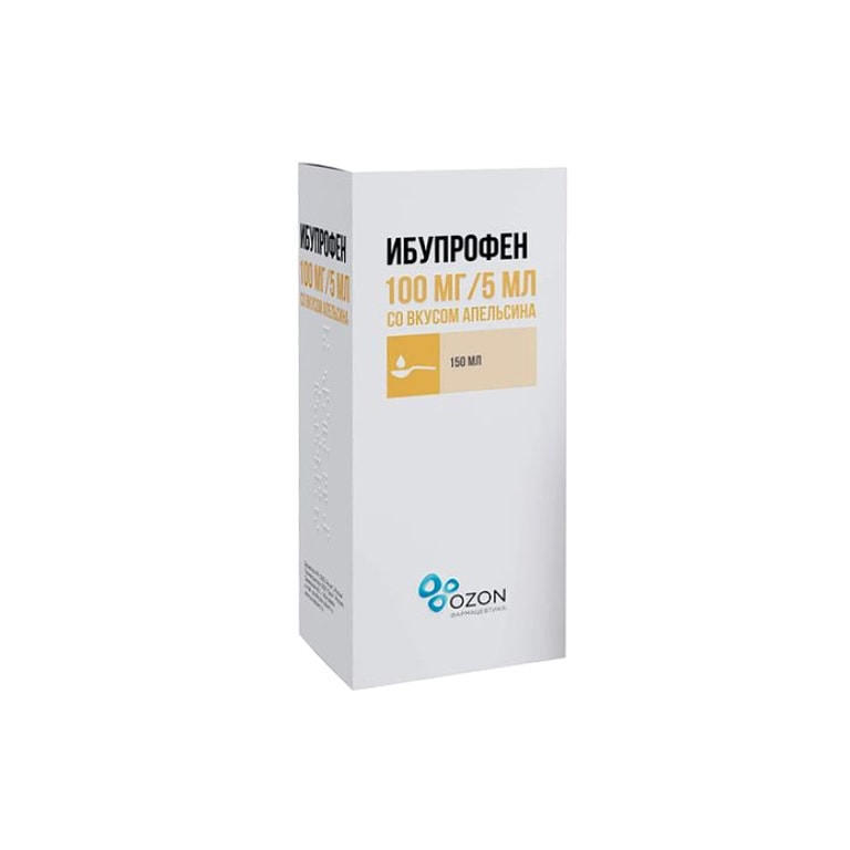Ибупрофен 100 мг/5 мл суспензия для приема внутрь Для детей Апельсин 150 мл