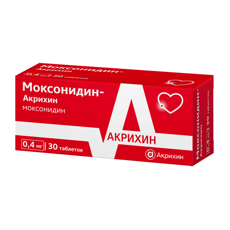 Моксонидин-Акрихин 0,4 мг таблетки 30 шт