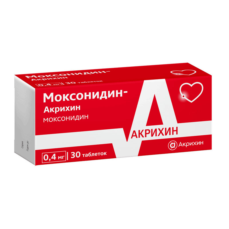 Моксонидин-Акрихин 0,4 мг таблетки 30 шт
