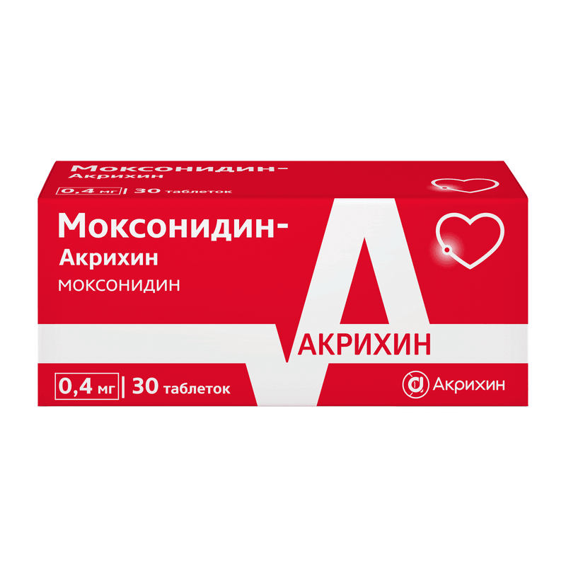 Моксонидин-Акрихин 0,4 мг таблетки 30 шт