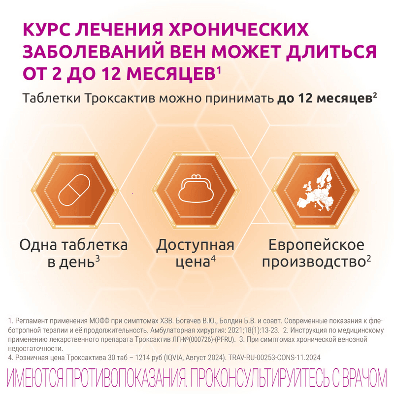 Троксактив 1000 мг таблетки 60 шт