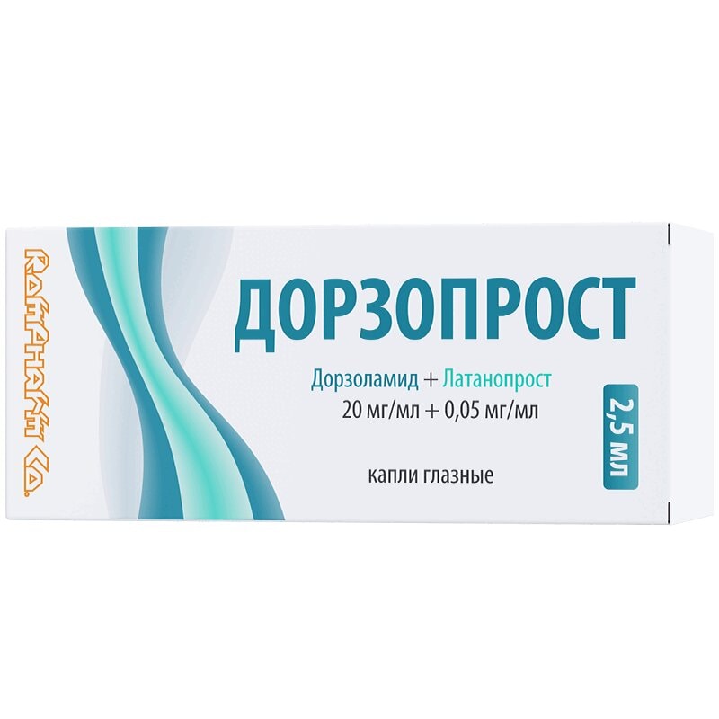 Дорзопрост 20 мг/мл+0,05 мг/мл капли глазные 2,5 мл