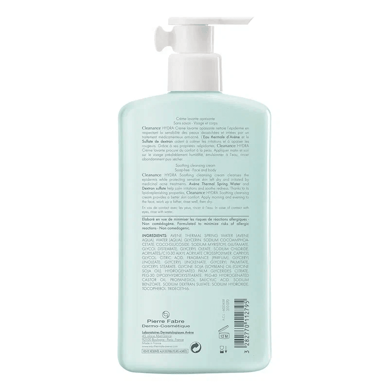 Avene Cleanance Hydra Крем очищающий для сухой и раздраженной кожи лица и тела 400 мл