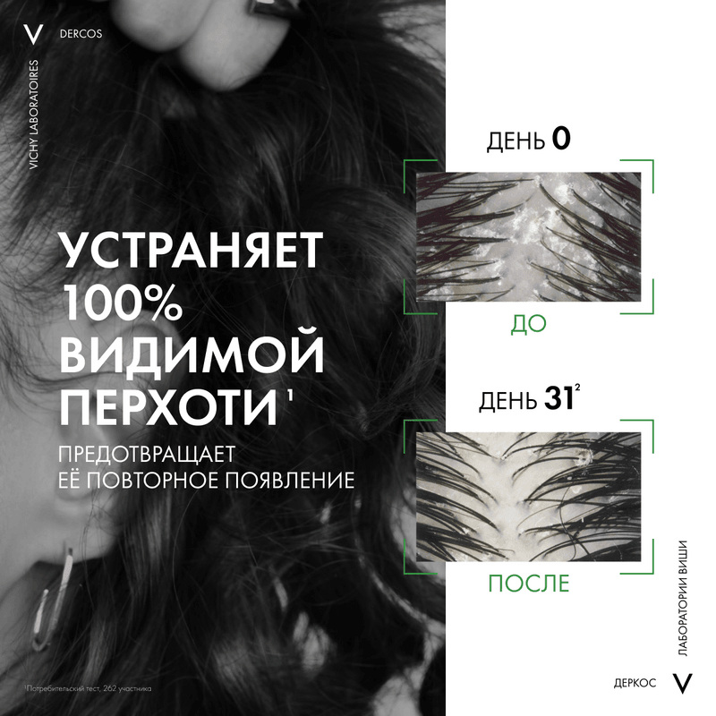Vichy Dercos Шампунь-уход интенсивный против перхоти для нормальных и жирных волос 75 мл