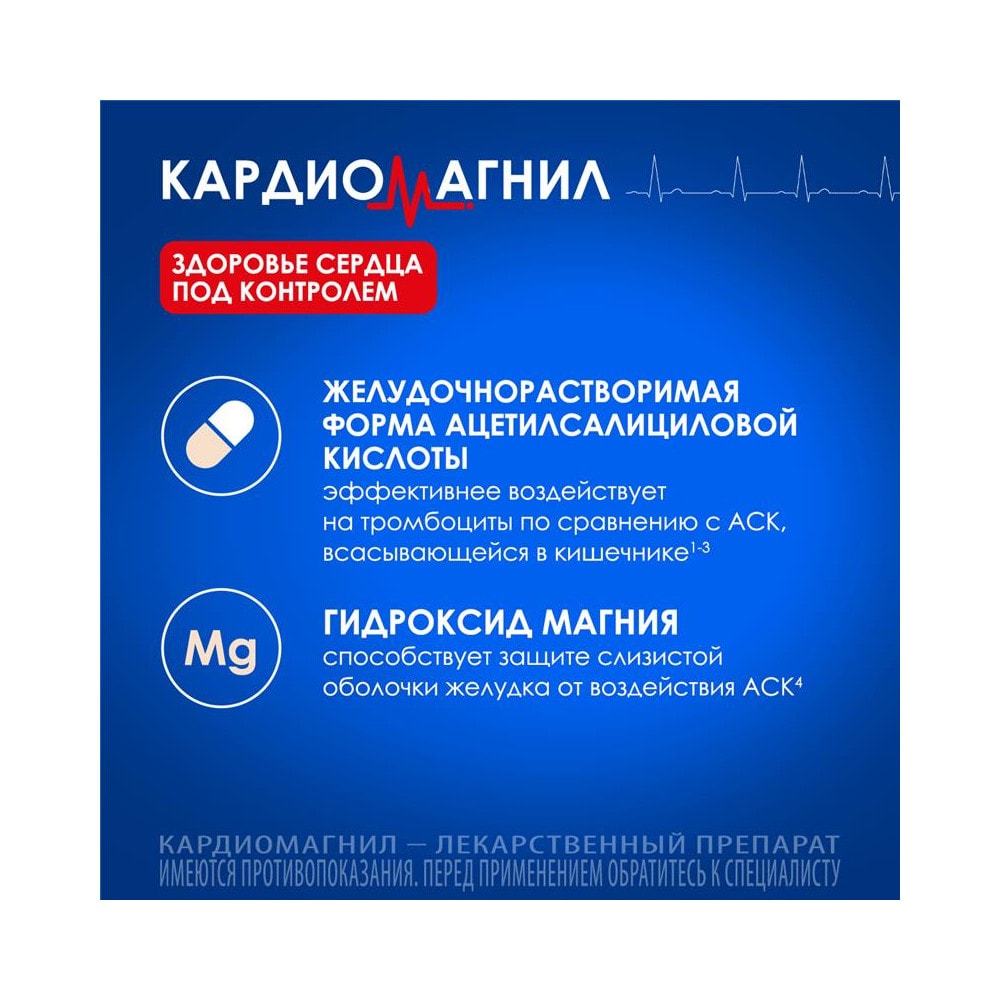 Кардиомагнил 150 мг+30,39 мг таблетки 30 шт