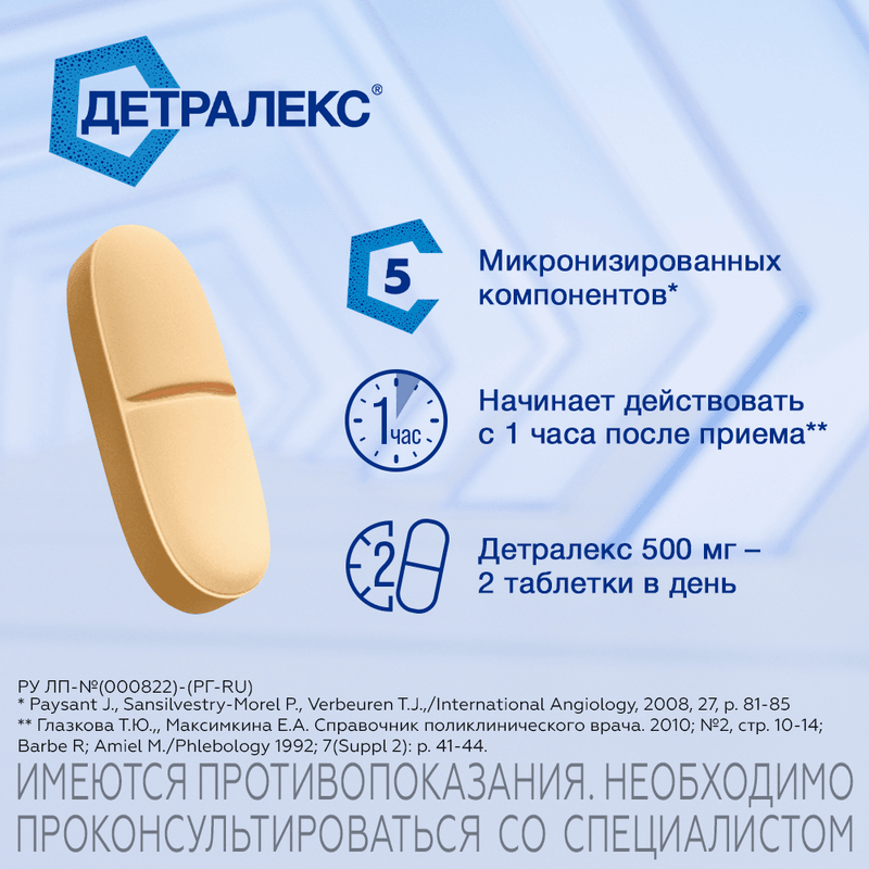 Детралекс 500 мг таблетки 60 шт