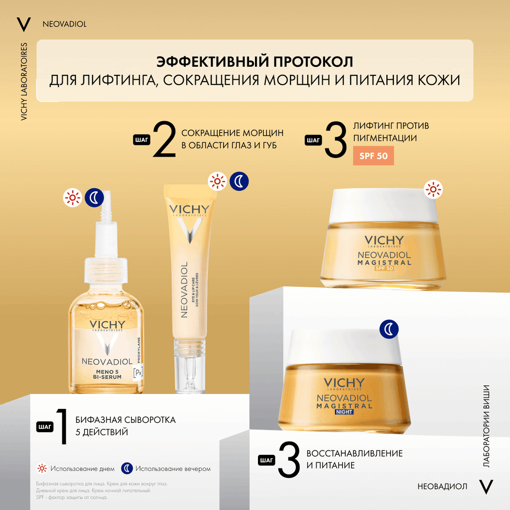 Vichy Neovadiol Антивозрастной дневной лифтинг-крем от морщин и пигментации в период менопаузы 50 мл