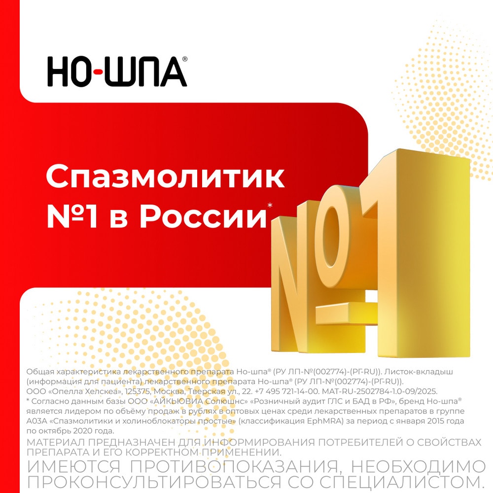 Но-шпа 40 мг таблетки 24 шт