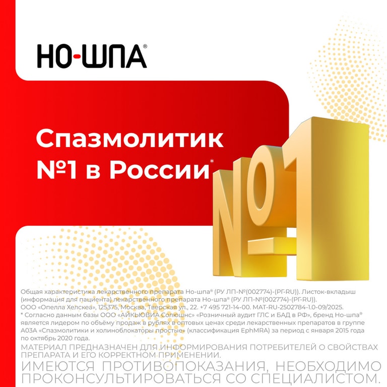 Но-шпа 40 мг таблетки 24 шт