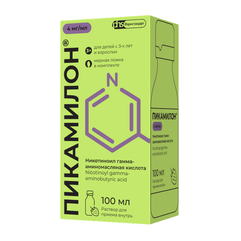 Пикамилон 4 мг/мл раствор для приема внутрь 100 мл