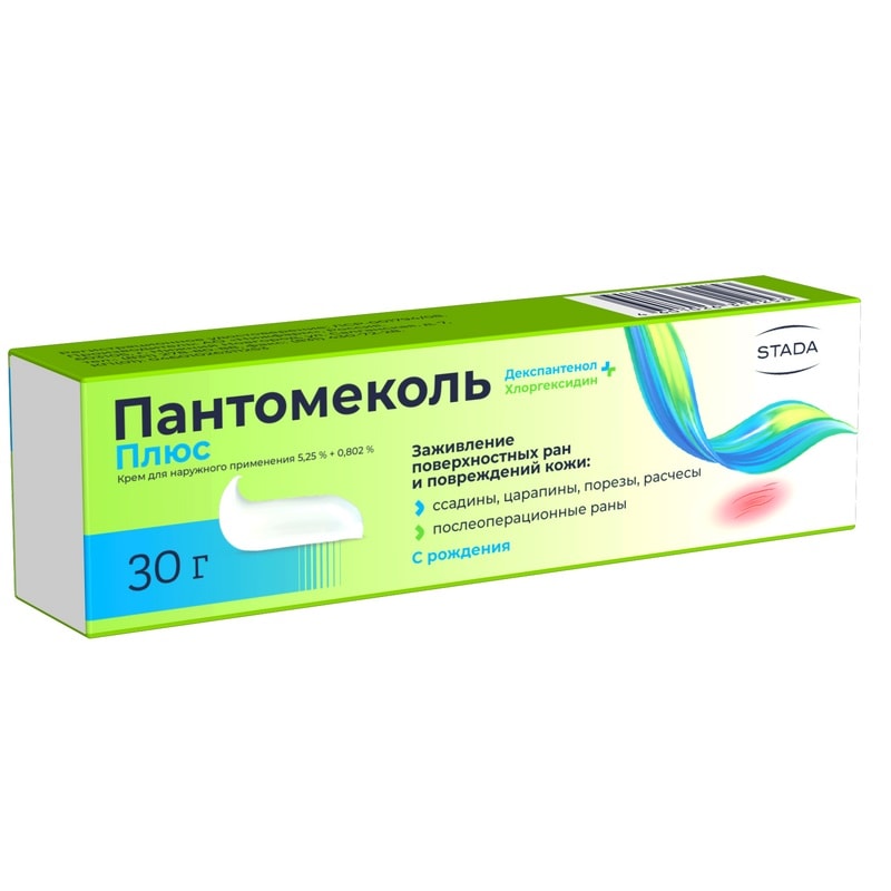 Пантомеколь Плюс 5,25%+0,802% крем для наружного применения 30 г