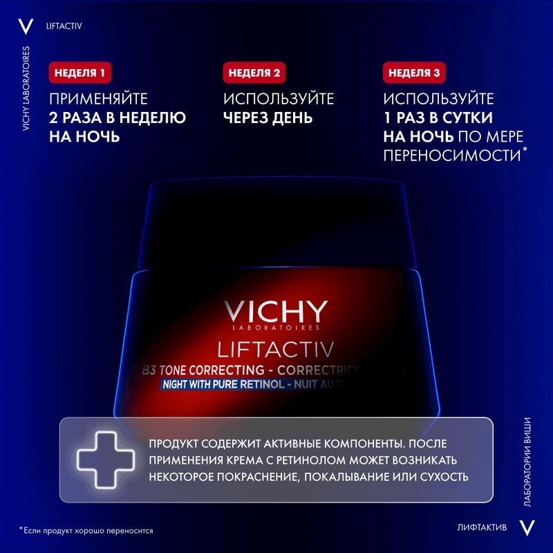 Vichy Liftactiv Крем ночной для лица с ретинолом против пигментации и морщин 50 мл