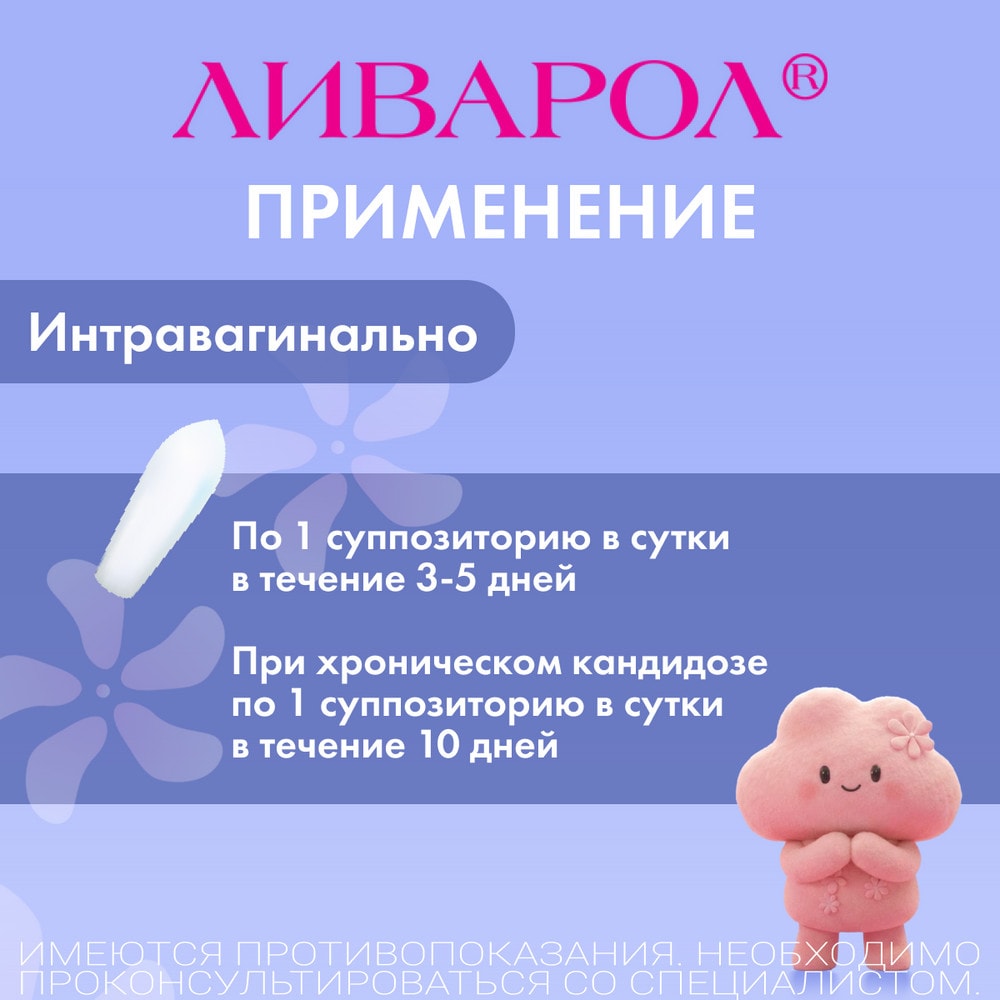 Ливарол 400 мг суппозитории вагинальные 5 шт