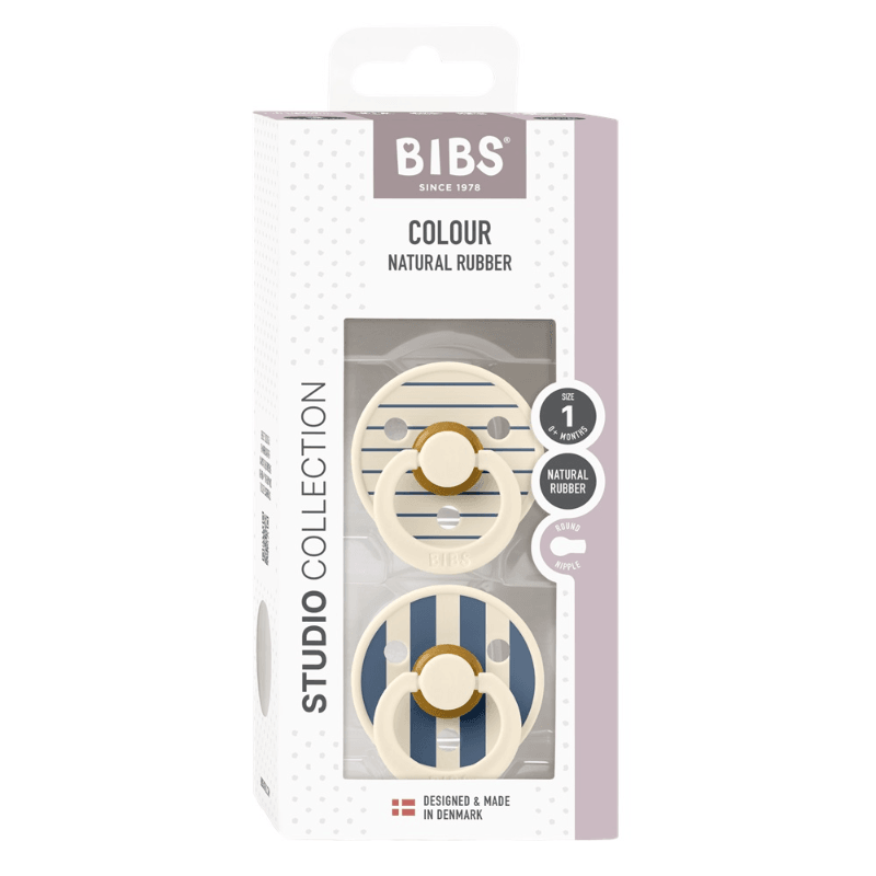 Bibs Colour Пустышка латексная с 0 месяцев Ivory-Steel Blue 2 шт