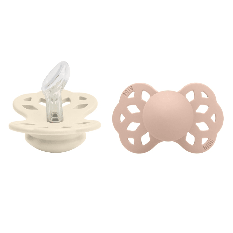Bibs Infinity Пустышка анатомическая силиконовая с 0 месяцев Ivory-Blush 2 шт