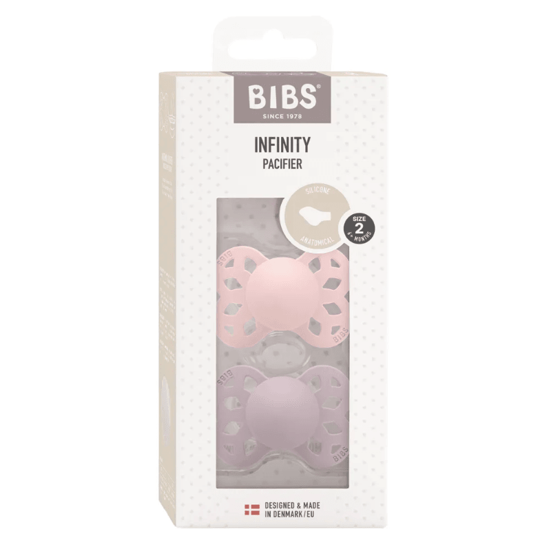 Bibs Infinity Пустышка анатомическая силиконовая с 6 месяцев Blossom-Dusky Lilac 2 шт