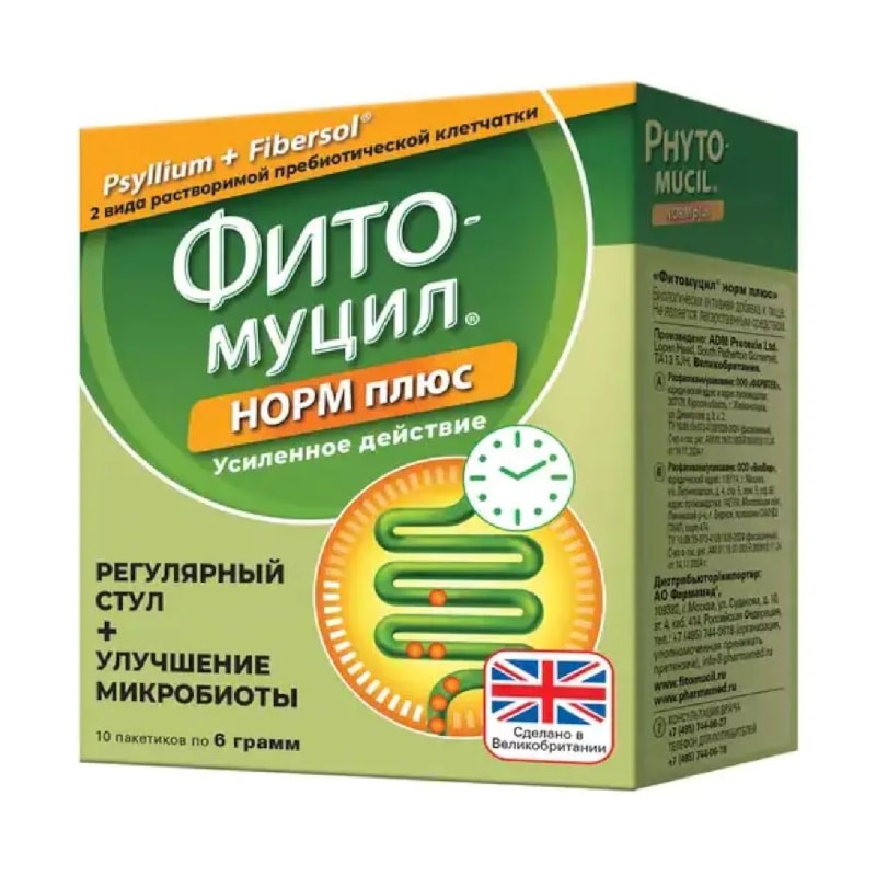 Фитомуцил Норм Плюс порошок 6 г 10 шт