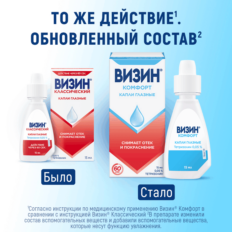Визин Комфорт 0,05% капли глазные 15 мл