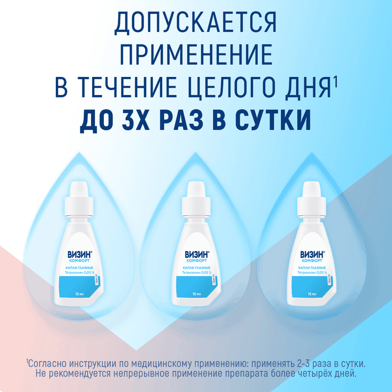Визин Комфорт 0,05% капли глазные 15 мл