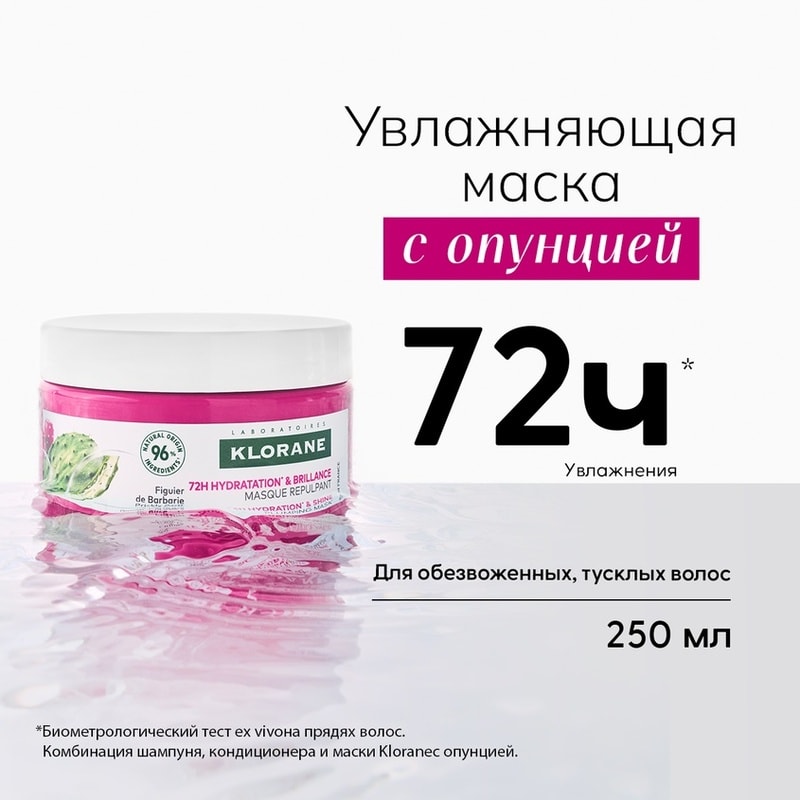 Klorane Маска для волос увлажняющая с опунцией 250 мл