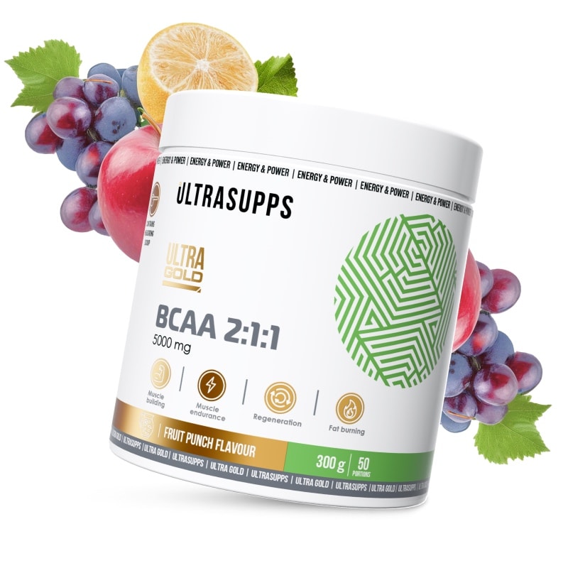 Ultrasupps BCAA 2:1:1 Комплекс аминокислот порошок Фруктовый пунш 300 г